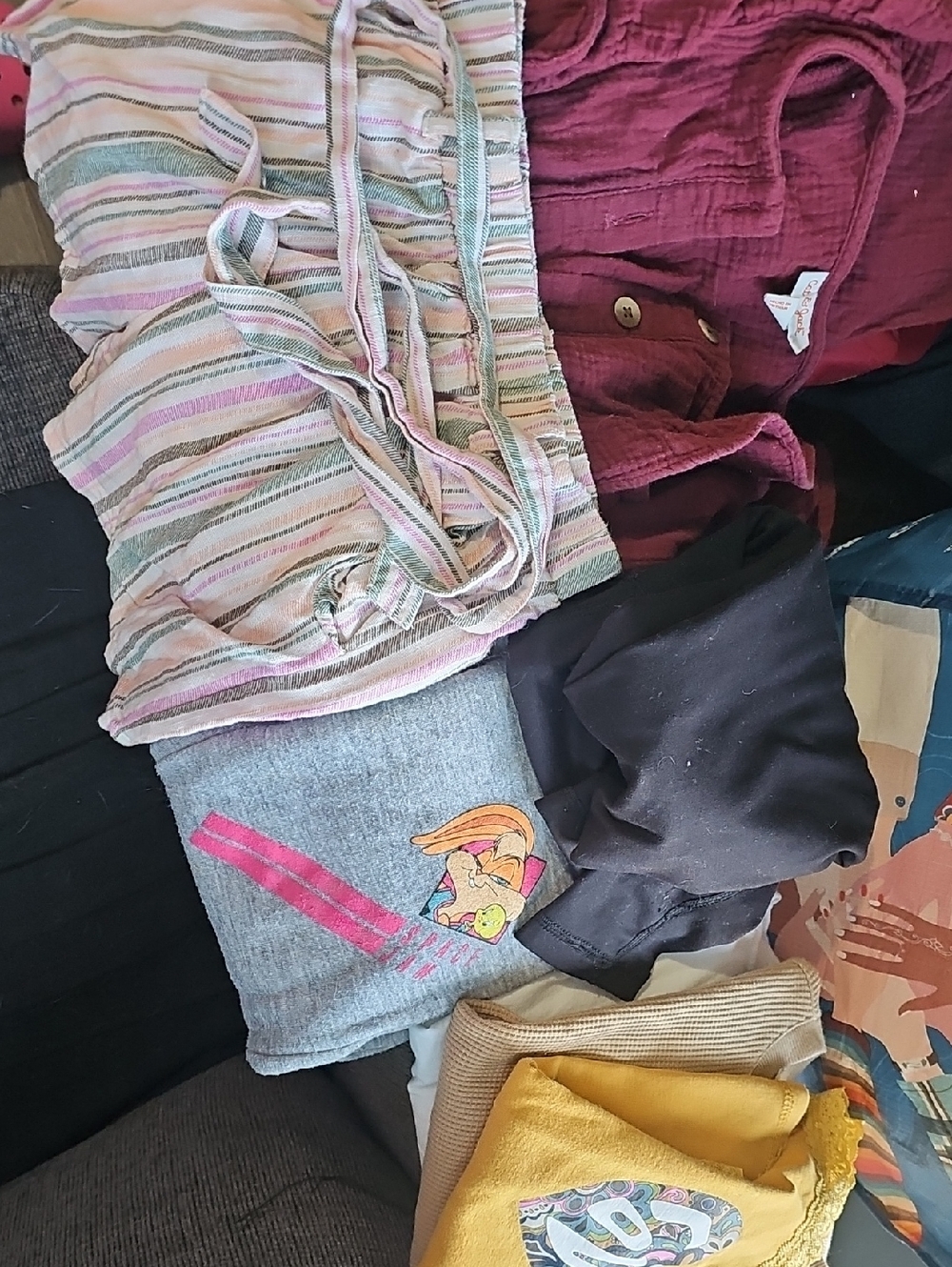 Bundle Of 7 Forever 21 Kids Multicolor Striped Tank Top and Mixed Tops Lot